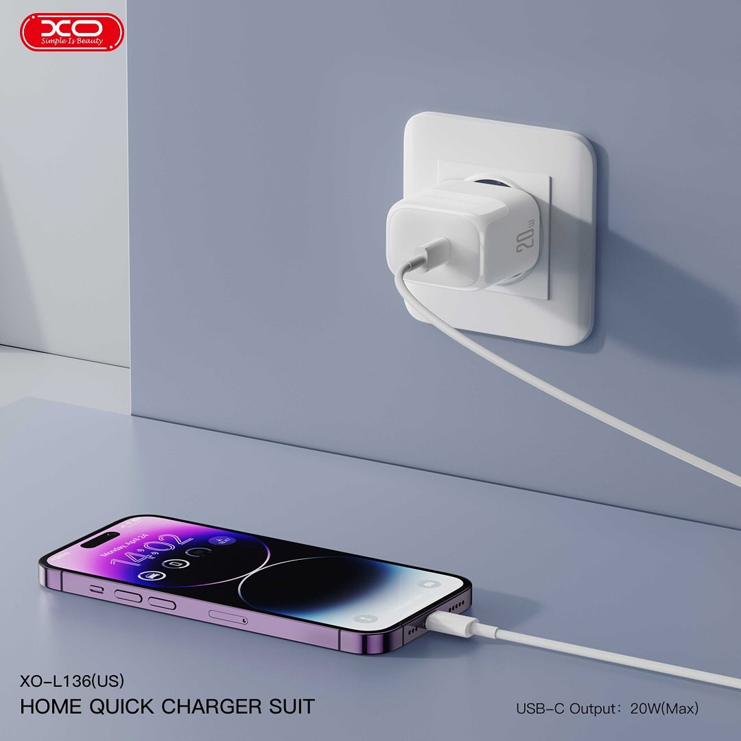 XO L136 20W Type C Charger Plug